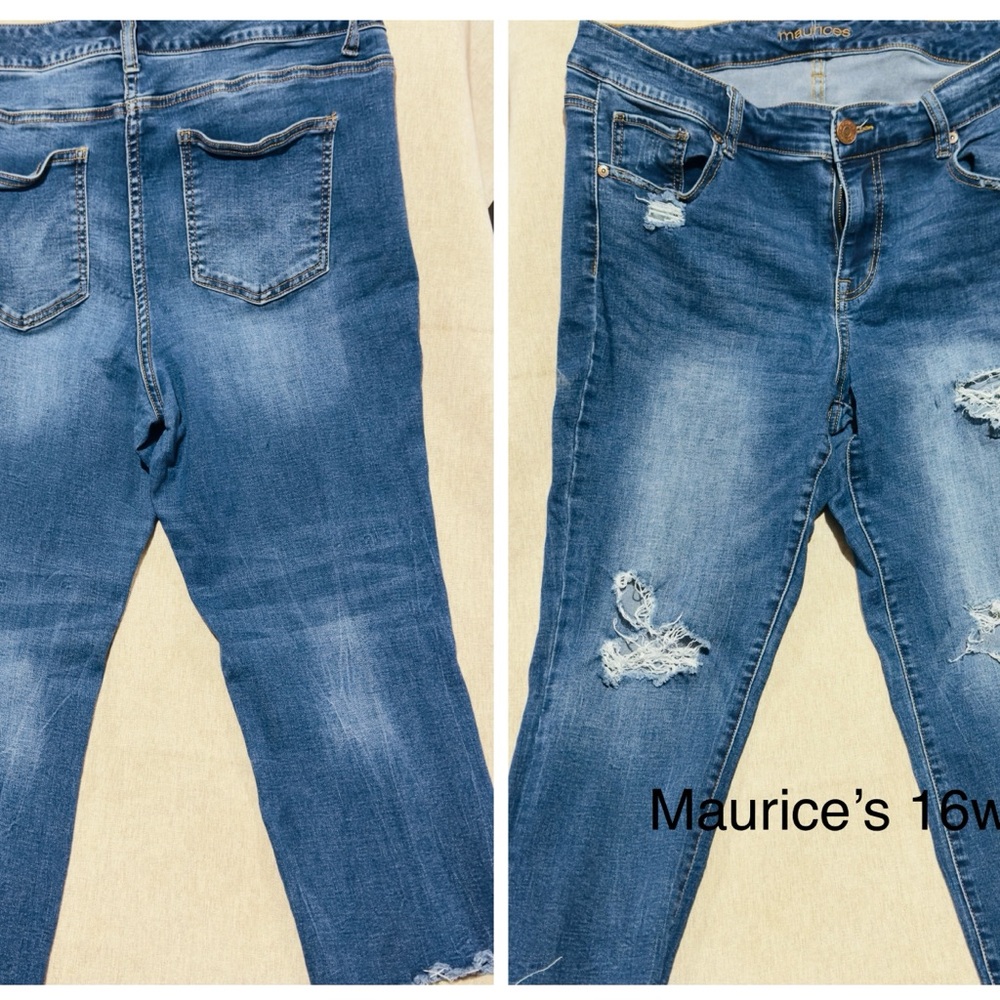 Maurices Medium Blue Distressed Skinny Jeans